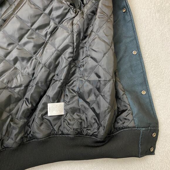 Dodge x Reason Men Varsity Bomber Jacket Limited Edition M Black Demon Flame NEW - Picture 9 of 13